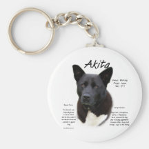 Geschichtsentwurf Akitas (Schwarzes) Schlüsselanhänger
