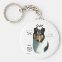 Geschichtsentwurf des Collie-(Tri glattes) Schlüsselanhänger