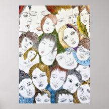Gesichter in der Menge Poster