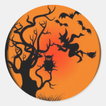 Gespenstische Halloween-Hexe Sticker