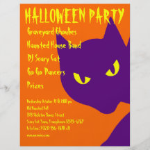 Gespenstische Halloween-Partykitty-Katze beängstig Bedruckte Flyer