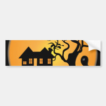 gespenstischer Haus-Szenenvektor Halloweens Spuk Auto Sticker