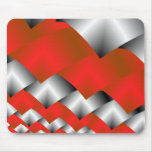 Gesponnene silberne und rote Fraktal-Kunst Mousepad