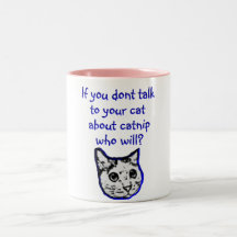Gespräch zu Ihrer Katze über Katzenminze Tassen