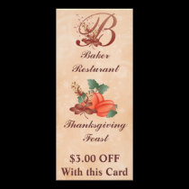 Gestell-Karte /Resturant des Erntedank-Monogramm-B werbeflyer