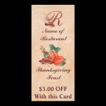 Gestell-Karte /Resturant des Erntedank-Monogramm-r werbeflyer