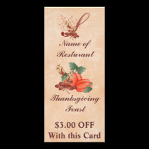 Gestell-Karte /Resturant des Erntedank-Monogramm-S werbeflyer