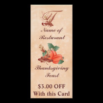 Gestell-Karte /Resturant des Erntedank-Monogramm-T werbeflyer