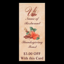 Gestell-Karte /Resturant des Erntedank-Monogramm-U werbeflyer