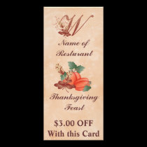 Gestell-Karte /Resturant des Erntedank-Monogramm-W werbeflyer