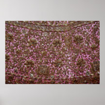 Gesticktes rosa Gewebe Neu-Delhi Indien Posterdrucke