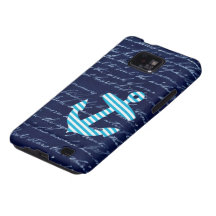 Gestreifter blauer Ankerhandschriftsnautischentwur Galaxy SII Cover