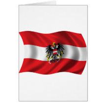 Gewellte Österreich-Flagge Grußkarte