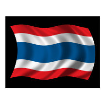 Gewellte Thailand-Flagge Postkarte