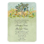 Gewirbelte Blumen-Liebe-Vogel-Baum-Hochzeits-Einla