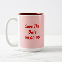 Gewohnheit, Save the Date. Rot und Rosa Teetassen