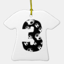 Gewohnheits-Verzierung der Fußball-Zahl-3 Ornamente