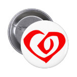 Gewundenes Muster-Rot-Herz Buttons