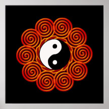 Gewundenes Yin Yang Sun Poster