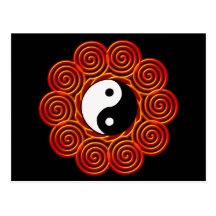 Gewundenes Yin Yang Sun Postkarte