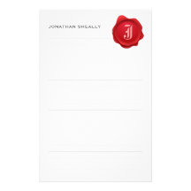 Gezeichnetes elegantes Monogramm-Wachs-persönliche Personalisiertes Büropapier
