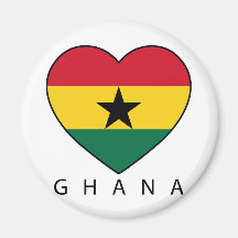 Ghana Soccer Heart "GHANA"-Herz Kühlschrankmagnet