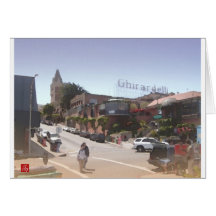 Ghirardelli Quadrat-San Francisco Digital Aquarell Karten