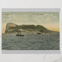 Gibraltar-Felsen von der Bucht, Vintag Flyerdesign