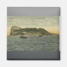 Gibraltar-Felsen von der Bucht, Vintag Kühlschrankmagnete