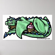 Gieriger Kuchen-Drache Plakat