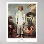 Gilles durch Antoine Watteau Plakat