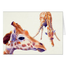 Giraffen-Aquarell-Gruß-und Anmerkungs-Karte