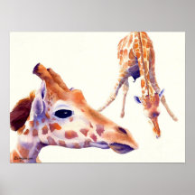Giraffen-Aquarell-Malerei-Druck und Plakat