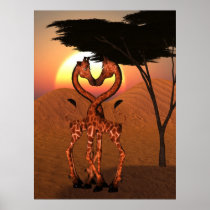 Giraffen-Liebe-Plakat poster