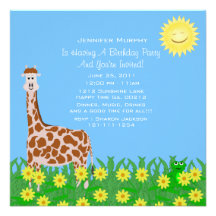 Giraffen-und Frosch-Party Einladung