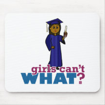 Girl Graduate in Blue Gown Mousepad