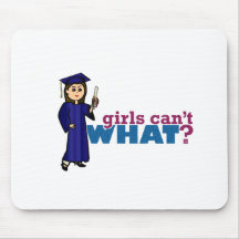 Girl Graduation in Blue Gown Mouse Pad