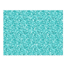 Girly, Aqua-blauer Glitter gedruckt Postkarte