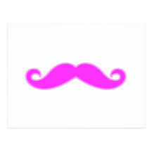 Girly Fuchsia Pink Mustache Post Cards