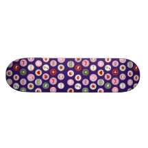 Girly Muster rosa Paris-Liebe Bedrucktes Skateboard