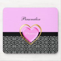 Girly rosa Prinzessin Giraffe Print Mousepad