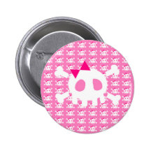 Girly rosa Punkschädel Anstecknadel