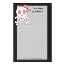Girly Schädel-Briefpapier Personalisierte Druckpapiere