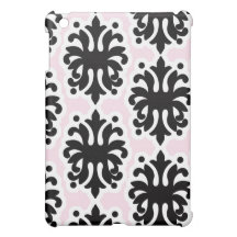 Girly schicker rosa schwarzer mutiger Damast Schutzhülle Fürs iPad Mini