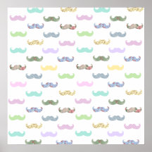Girly Schnurrbartmuster Plakat