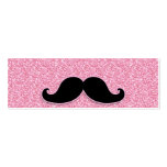 GIRLY SCHWARZER SCHNURRBART-ROSA-GLITTER GEDRUCKT VISITENKARTE