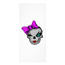 Girly Skully Karten Druck