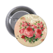 Girly Vintage Rosen-Herz-Collage Anstecknadel
