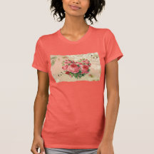 Girly Vintage Rosen-Herz-Collage Hemden