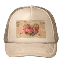 Girly Vintage Rosen-Herz-Collage Retrokultkappen